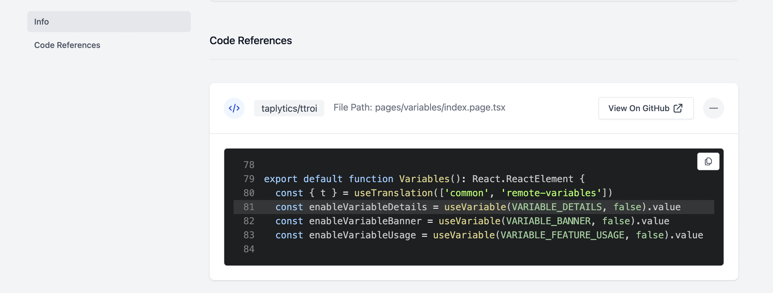 code references example